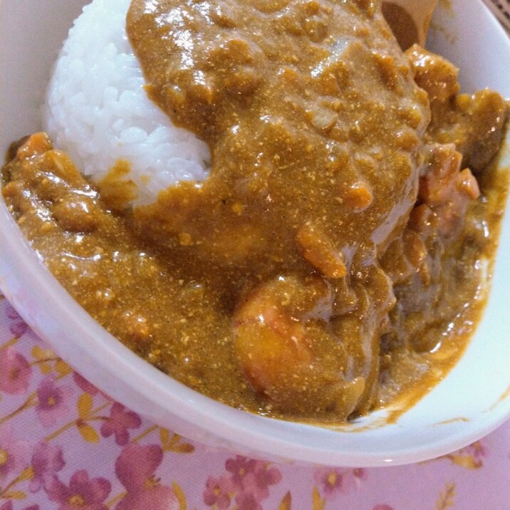 手抜きエビカレー